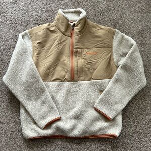 Marmot Tan and Cream Fleece Sweatshirt